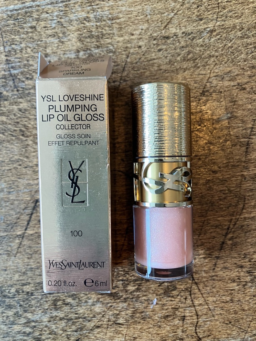 NIB New YSL Beauty love shine plumping lipgloss lip oil Sparkling Dream pink